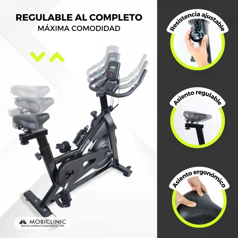 Heimtrainer | Verstellbar | Trainingscontroller | Max. Gewicht 100 kg | Schwungmasse 6 kg | Teide | Mobiclinic
