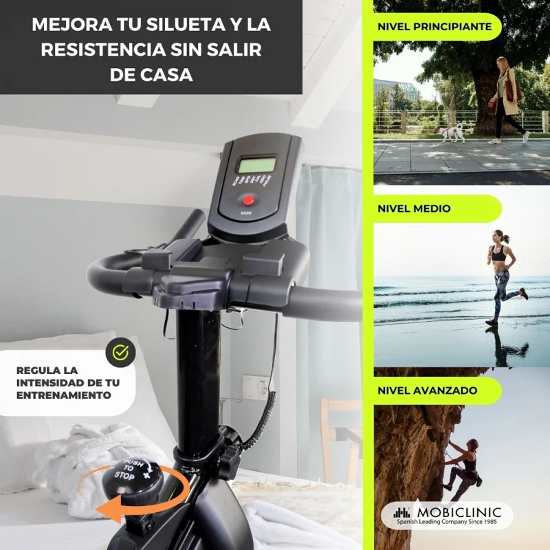 Heimtrainer | Verstellbar | Trainingscontroller | Max. Gewicht 100 kg | Schwungmasse 6 kg | Teide | Mobiclinic