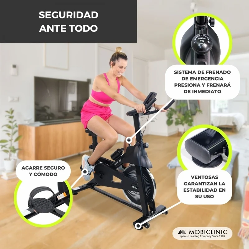 Heimtrainer | Verstellbar | Trainingscontroller | Max. Gewicht 100 kg | Schwungmasse 6 kg | Teide | Mobiclinic