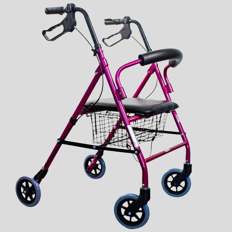 Paket Escorial Plus | Klappbarer Gehwagen | Rosa | Bremsen an Hebeln | Anti-Dekubitus-Kissen | Viskoelastisch | Mobiclinic
