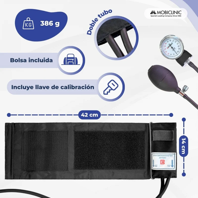 Manuelles Arm Tensiometer und Stethoskop Pack | Aluminium Doppelglockenstethoskop | Mobiclinic