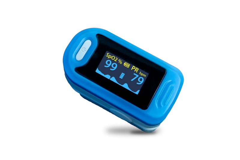 Fingerpulsoximeter | Plethysmographische Wellenform | Genau und zuverlässig | Nicht-invasiv | Blau | Mobiclinic