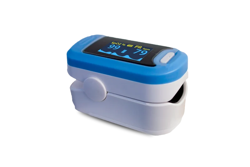 Fingerpulsoximeter | Plethysmographische Wellenform | Genau und zuverlässig | Nicht-invasiv | Blau | Mobiclinic