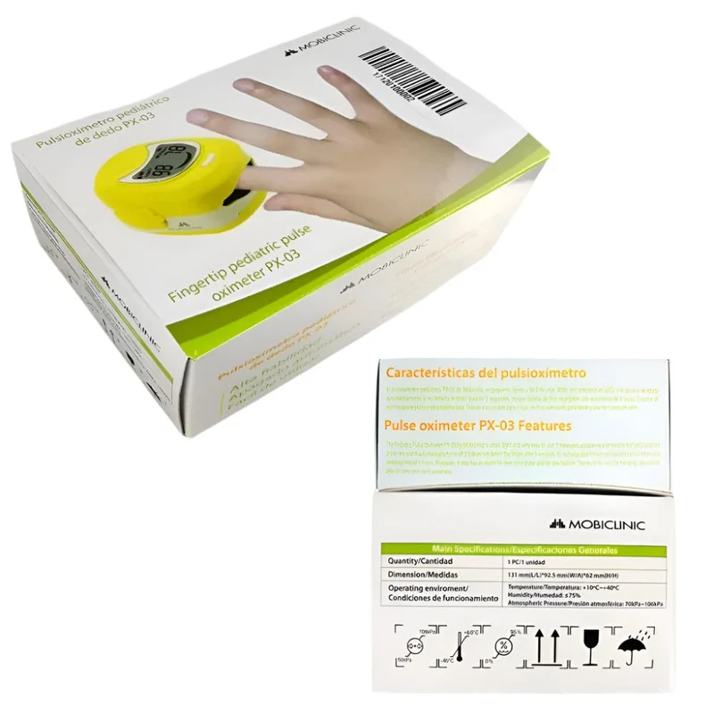 Pulsoximeter | Kinder | LCD Display | Herzfrequenz und Balkendiagramm | PX-03 | Mobiclinic