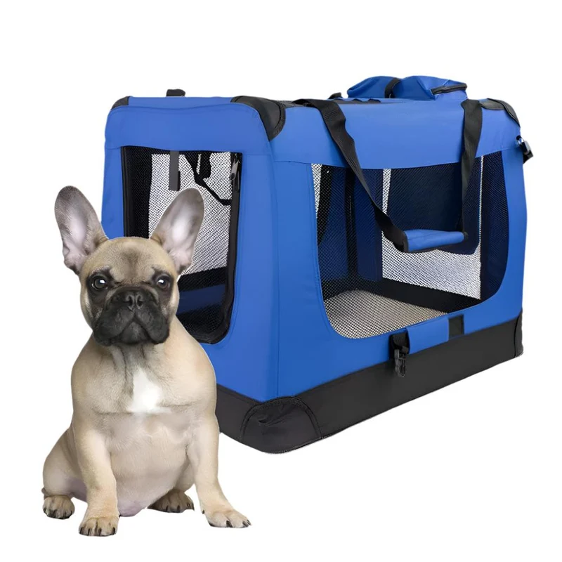 Transportbox für Haustiere | div. Größen | Unterschiedliches max. Gewicht| Faltbar | Blau | Modell: Balú | Mobiclinic