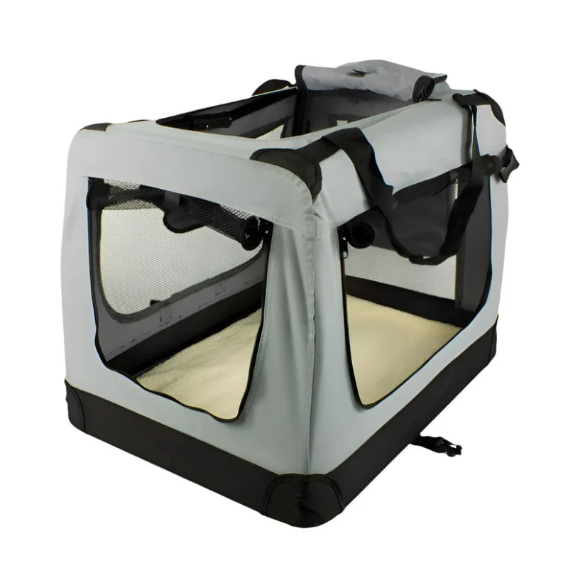 Transportbox für Haustiere | div. Größen | Unterschiedliches max. Gewicht | Faltbar | Grau | Modell: Balú | Mobiclinic