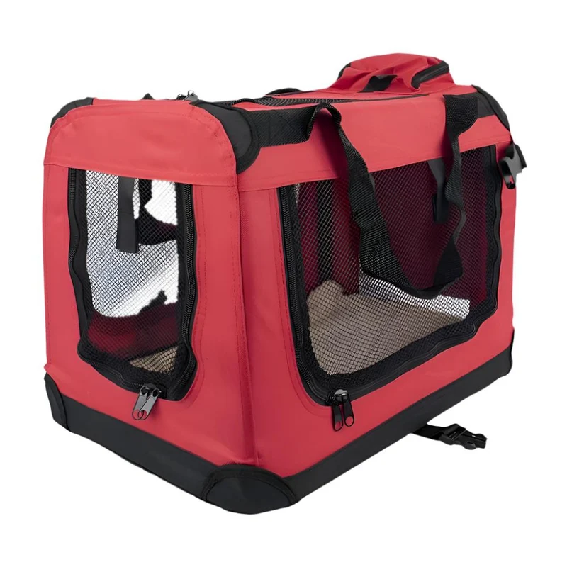Transportbox für Haustiere | div. Größen | Unterschiedliches max. Gewicht| Faltbar | Rot | Modell: Balú | Mobiclinic