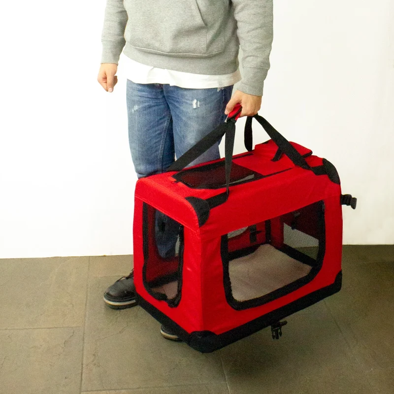 Transportbox für Haustiere | div. Größen | Unterschiedliches max. Gewicht| Faltbar | Rot | Modell: Balú | Mobiclinic