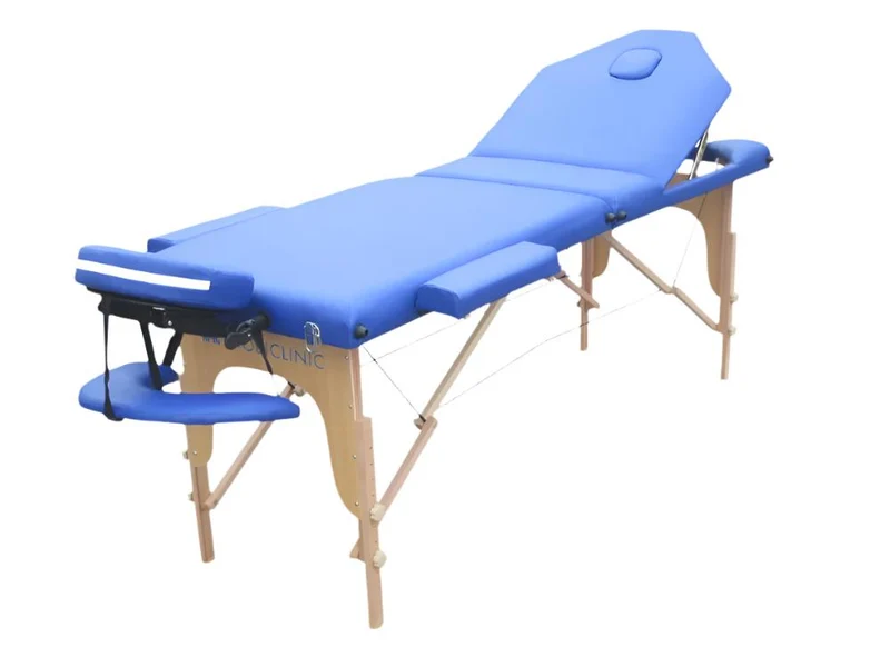 Massageliege klappbar | Kopfstützen | Tragbar | Holz | 186 x 60 cm | Blau | CA-01 PLUS | Mobiclinic
