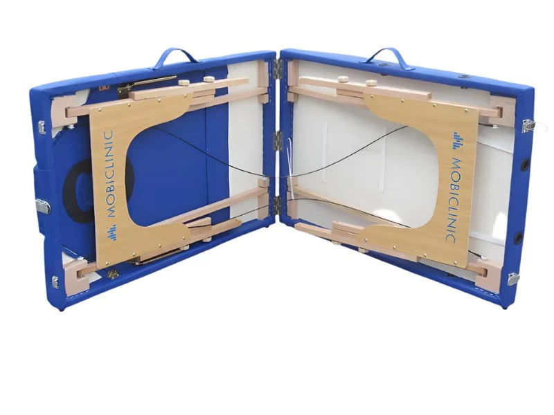 Massageliege klappbar | Kopfstützen | Tragbar | Holz | 186 x 60 cm | Blau | CA-01 PLUS | Mobiclinic