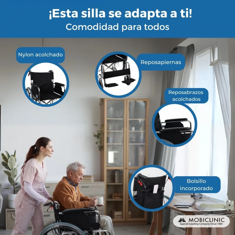 Rollstuhl | Aluminium | Faltbar | Mit Bremsen | Arm- und Fußstützen | Ultraleicht | Palacio | Mobiclinic
