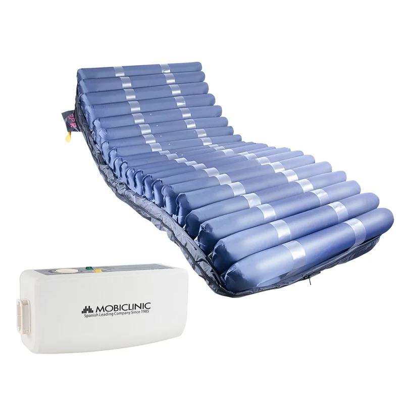 Anti-Dekubitus-Matratze | Breiter | Mit Kompressor | TPU-Nylon | 200x120x22 | 20 Zellen | Blau | Mobi 4 PLUS | Mobiclinic