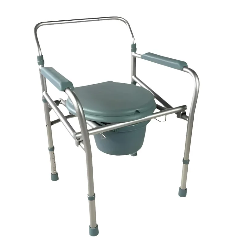 Toilettenstuhl | Faltbar | Mit Deckel | Höhenverstellbar | Aluminium | Gepolsterte Armlehnen | Mar | Mobiclinic