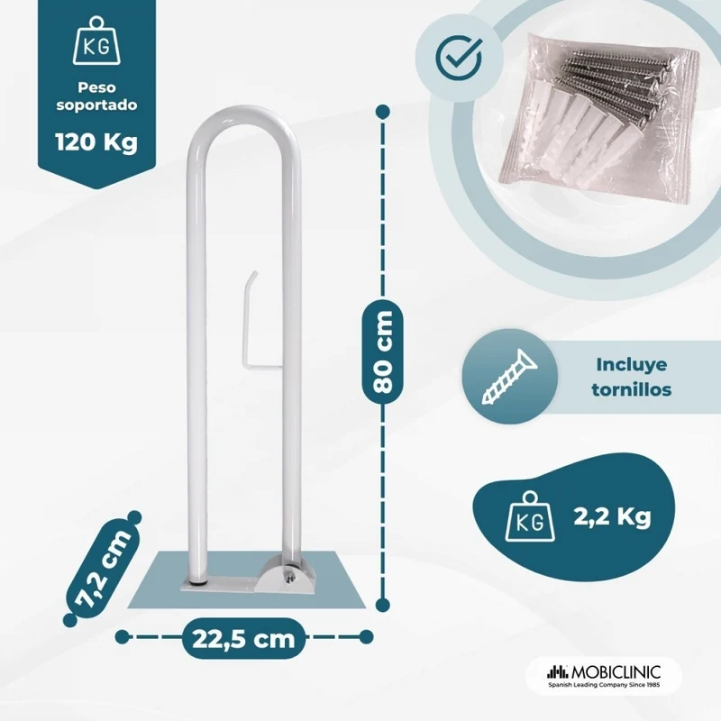 Sicherheitsbügel | Badezimmer | Klappbar | Papierhalter | Arco