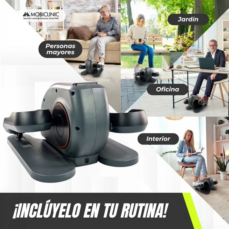 Mini-Ellipsentrainer 10 Gänge | LCD-Display | Rutschfeste Pedale | Grau | Modell: Veleta | Mobiclinic