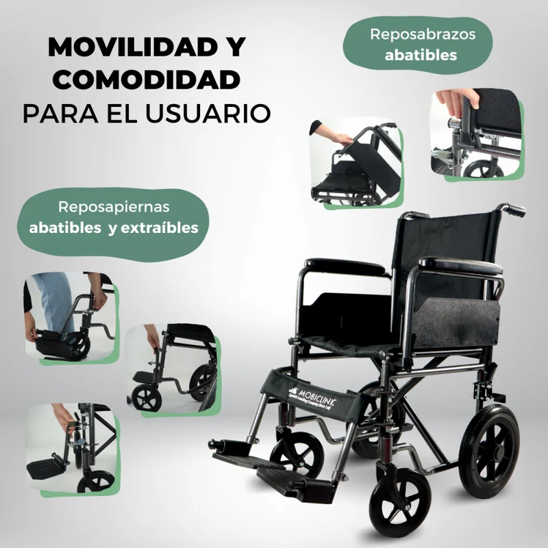 Rollstuhl faltbar | Große abnehmbare Hinterräder | Fußstütze und Armlehnen | S230 Sevilla | TOP | Mobiclinic