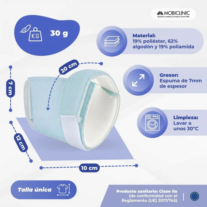 Packung Anti-Dekubitus-Protektoren für Ellenbogen oder Ferse | Rechts und links | Baumwolle | Einheitsgröße | Mobiclinic