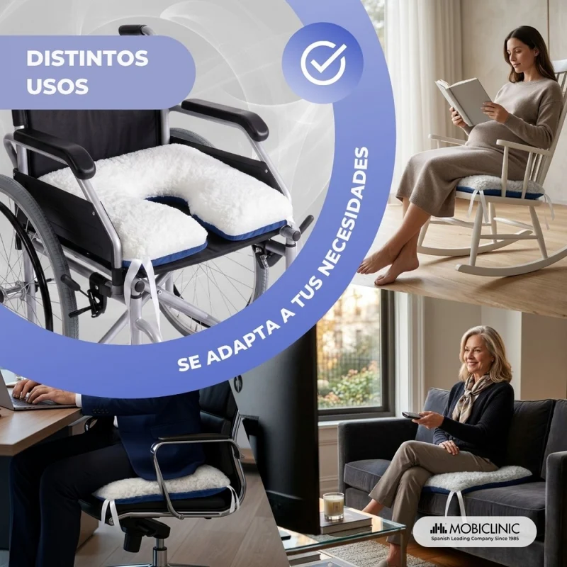Anti-Dekubitus-Kissen | Hufeisenform | Für Stuhl oder Sofa | 44 x 44 cm | Mobiclinic