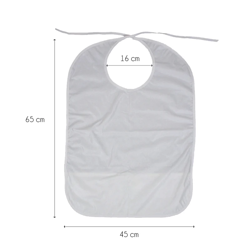 Lätzchen für Erwachsene | Frottee | Mit Auffangtasche | Wiederverwendbar | 65 x 45 cm | Einheitsgröße | Mobiclinic