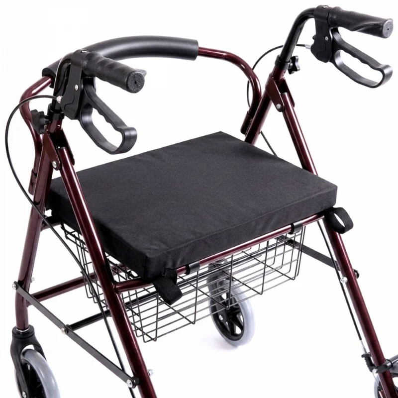Anti-Dekubitus-Kissen Rollator | Kompatibel mit meisten Rollatoren | Viskoelastisch | Waschbar | 4 Klettverschlüsse | Mobiclinic