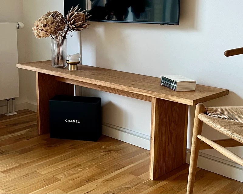 COC No21 - WoodWay Bænk i massivt egetræ. Håndlavet i Danmark. Klassisk design.