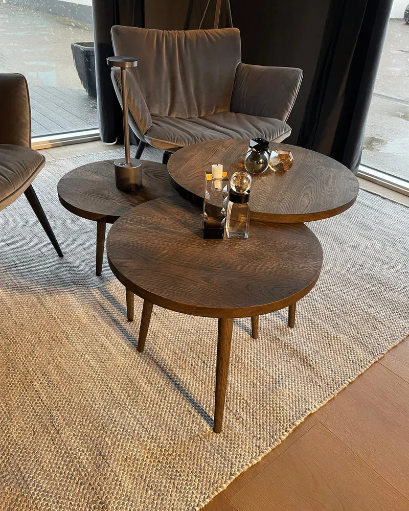 Rundt Sofabord i Eg – Ø 50-70 cm, massiv bordplade og oliefinish