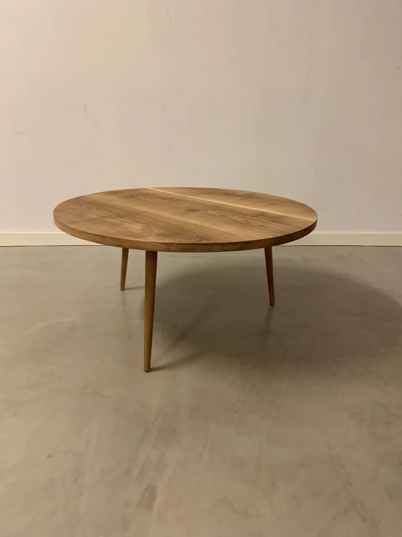 Rundt Sofabord i Eg – Ø 50-70 cm, massiv bordplade og oliefinish