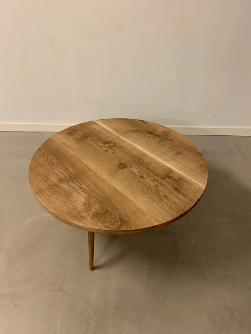 Rundt Sofabord i Eg – Ø 50-70 cm, massiv bordplade og oliefinish