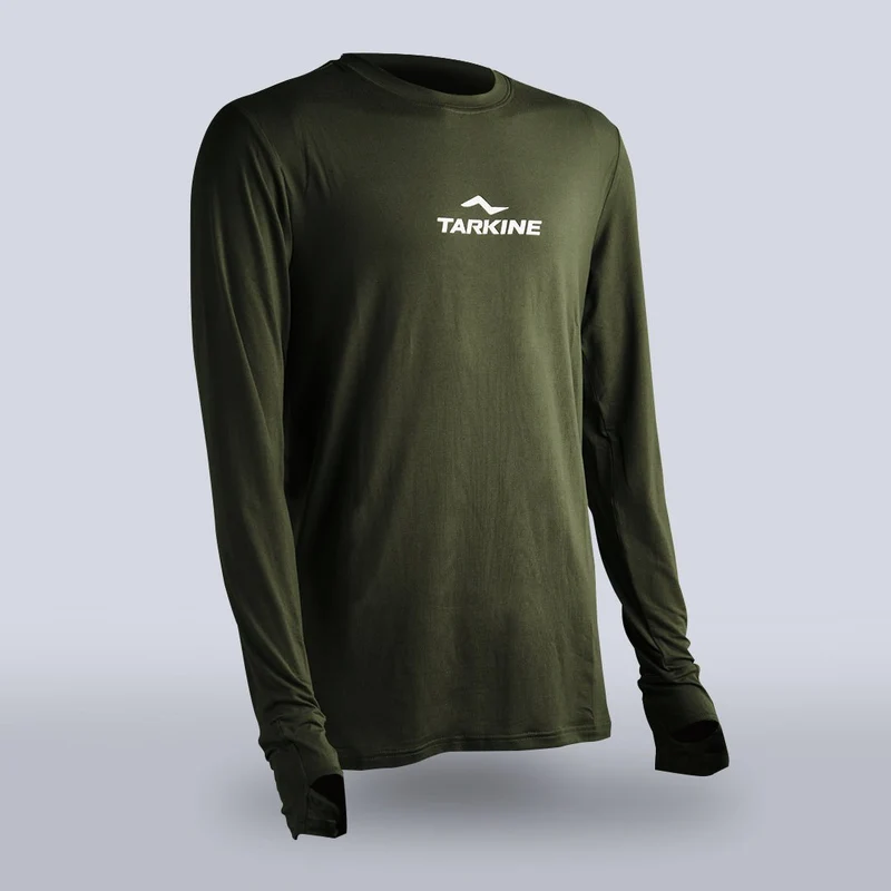 Men's Season 1 Tarkine Long Sleeve Ultra-Eco Run Tee (Dark Green/Standard Thickness) Ko