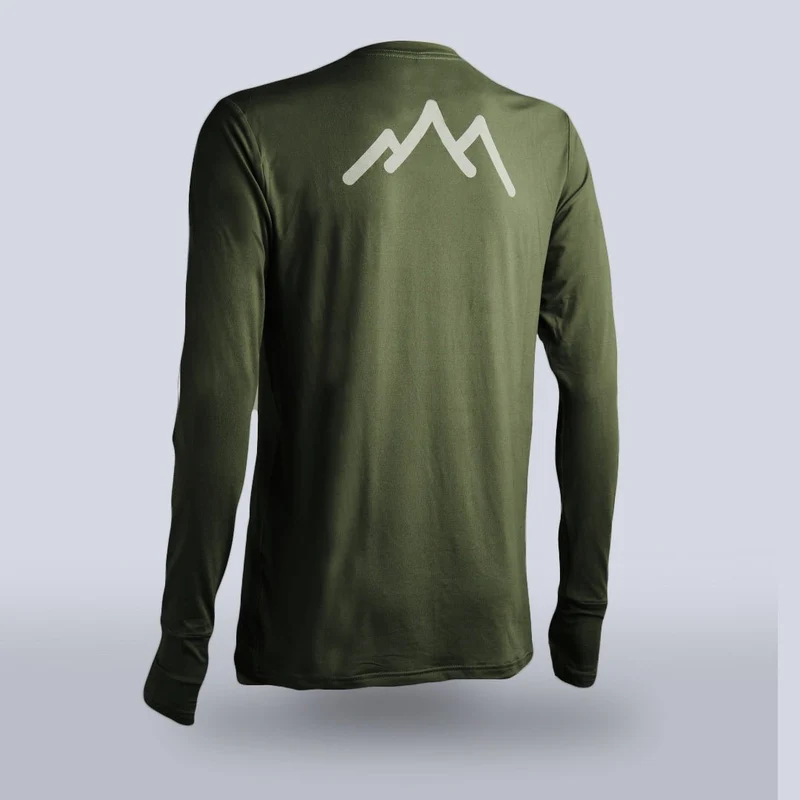 Men's Season 1 Tarkine Long Sleeve Ultra-Eco Run Tee (Dark Green/Standard Thickness) Ko