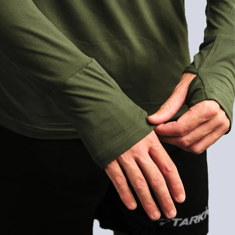 Men's Season 1 Tarkine Long Sleeve Ultra-Eco Run Tee (Dark Green/Standard Thickness) Ko