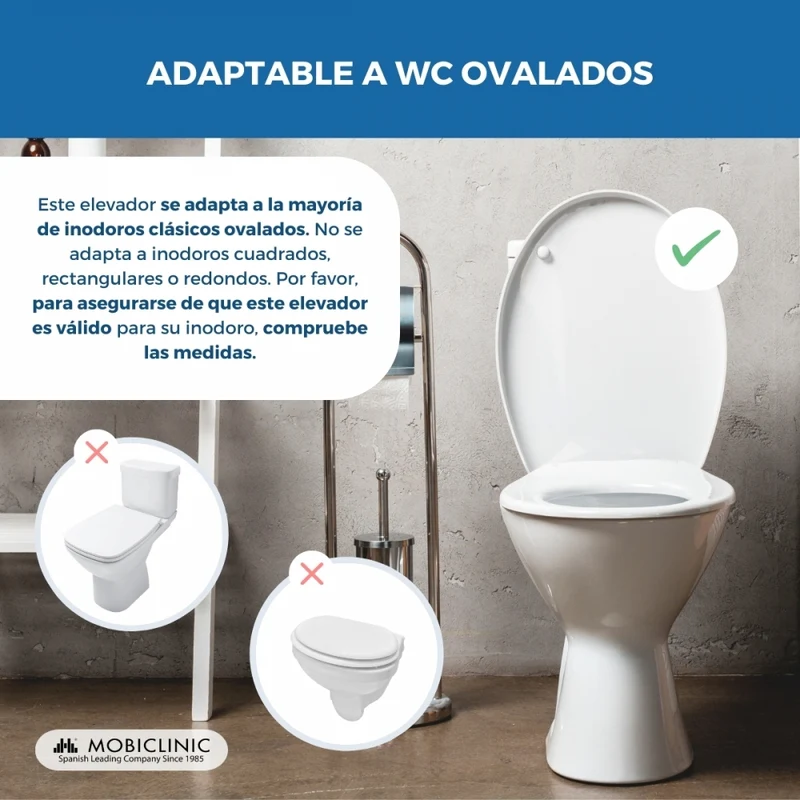 Toilettensitzerhöhung mit Armlehnen | Deckel | klappbare Armlehnen | Weiß | Guadiana | Mobiclinic