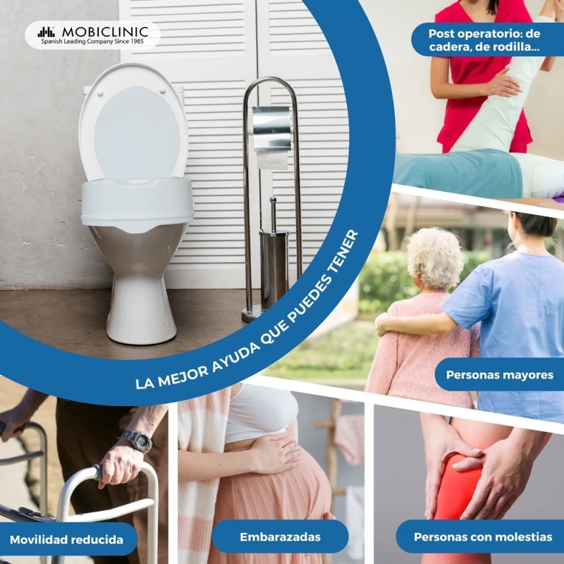 Toilettensitzerhöhung | Deckel | 14 cm | Weiß | Titan | Mobiclinic