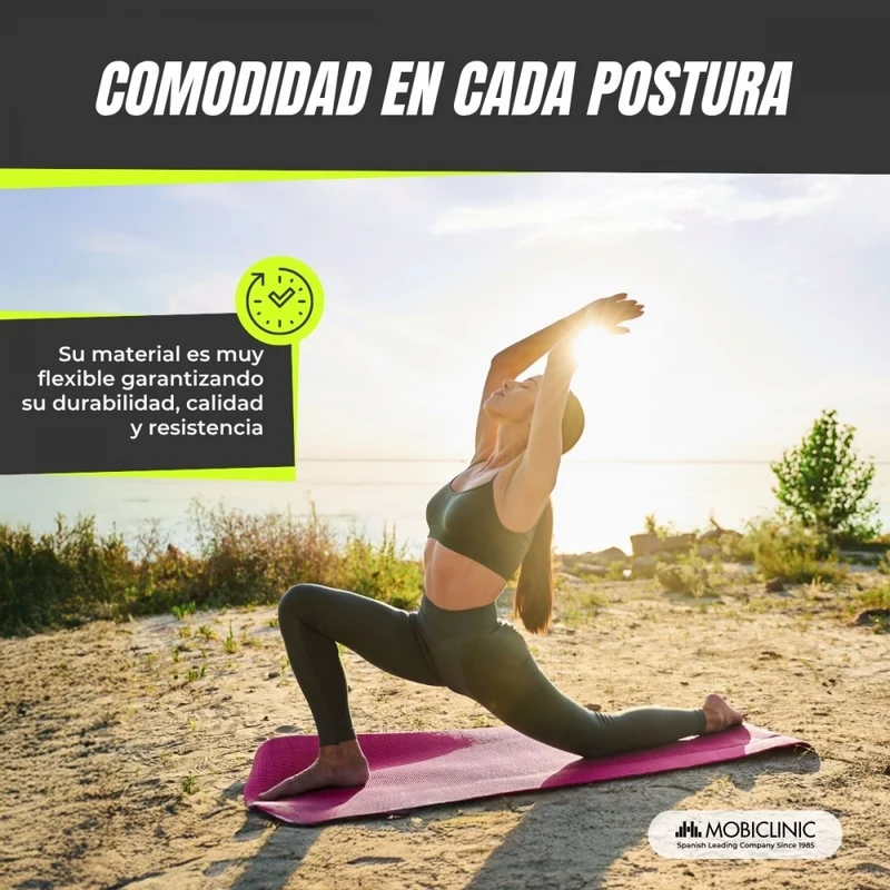 Yogamatte | Rutschfest | 181x61x0,6cm | Flexibel | TPE | Waschbar | Umweltfreundlich | Rosa |EY-01| Mobiclinic