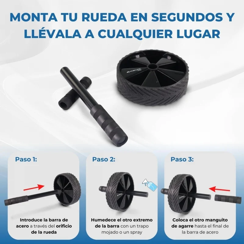 Bauchmuskelrolle | Inklusive Sportmatte | Transportierbar | Stabil | Modell: RA-01 | Mobiclinic