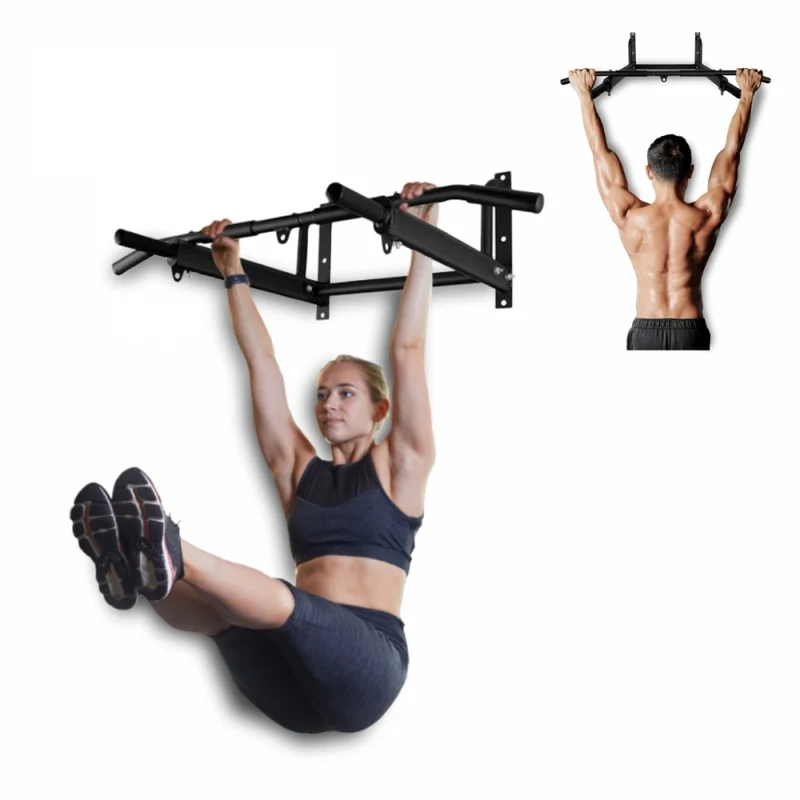 Klimmzugstange Wand | Mit Zubehöraufsätzen | Einschließlich Verankerungsset | Bis zu 250 kg | Modell: K2 | Mobiclinic