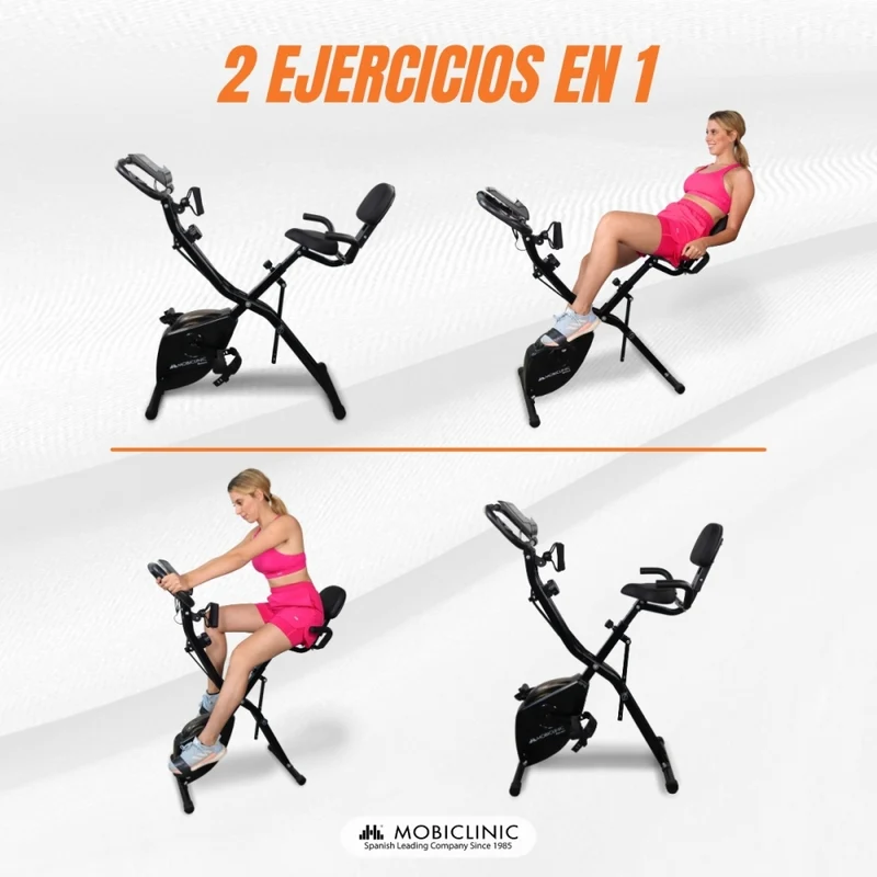 Zusammenklappbares Heimtrainer| 8 einstellbare Widerstände| LCD-Bildschirm| 4-fach verstellbarer Sitz | EVEREST | Mobiclinic