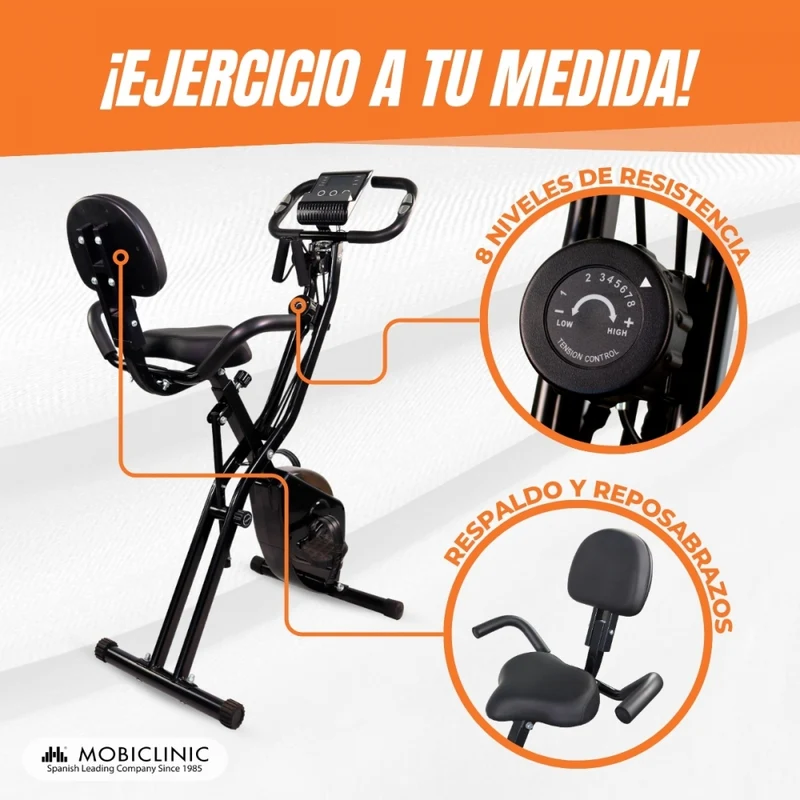 Zusammenklappbares Heimtrainer| 8 einstellbare Widerstände| LCD-Bildschirm| 4-fach verstellbarer Sitz | EVEREST | Mobiclinic