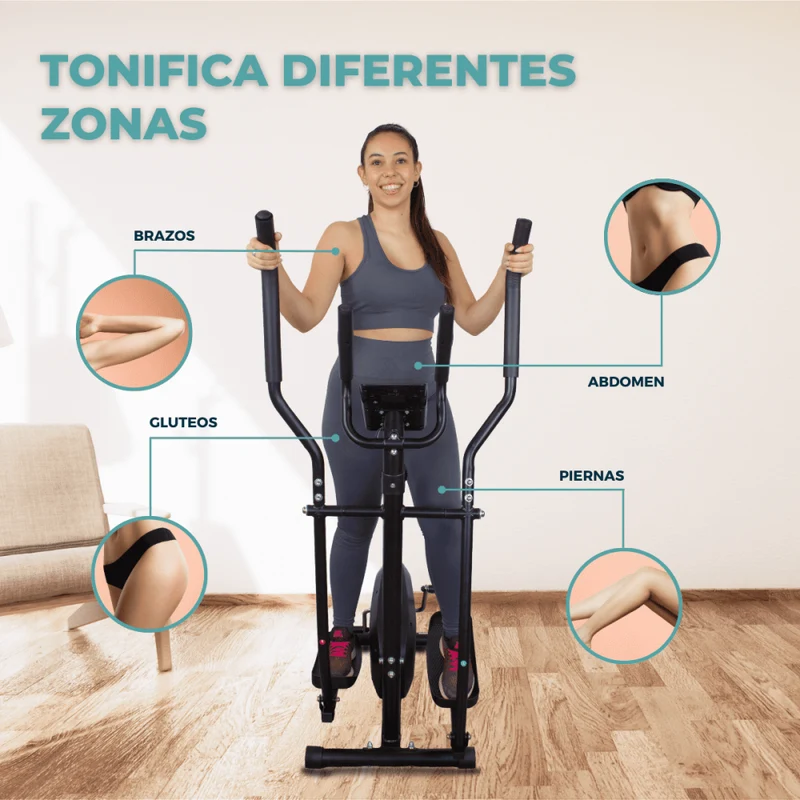 Crosstrainer | 8 Widerstände | LCD-Bildschirm | Ergonomischer Lenker | Rutschfest | Bis zu 100 kg | ATLAS | Mobiclinic