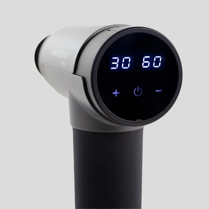 Massagepistole | Tragbar | LCD-Bildschirm | 6 Aufsteckköpfe | 30 Stufen | Modell: PS-01 | Mobiclinic