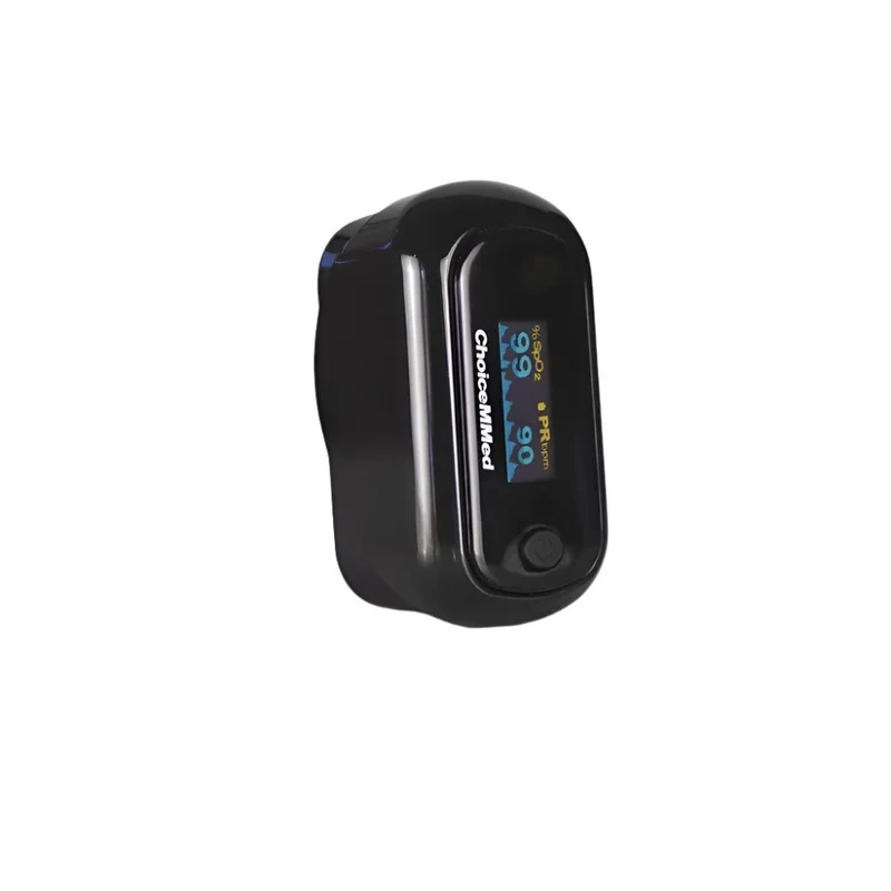 Finger-Pulsoximeter | SpO2 | Herzfrequenz | Plethysmographische Wellenform | OLED-Display | Schwarz | Mobiclinic