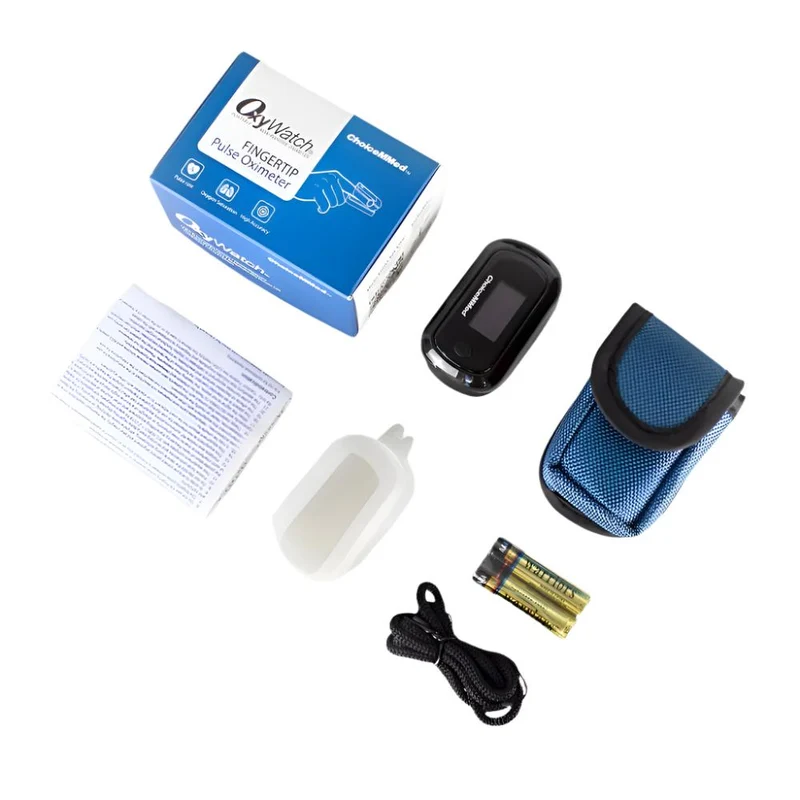Finger-Pulsoximeter | SpO2 | Herzfrequenz | Plethysmographische Wellenform | OLED-Display | Schwarz | Mobiclinic