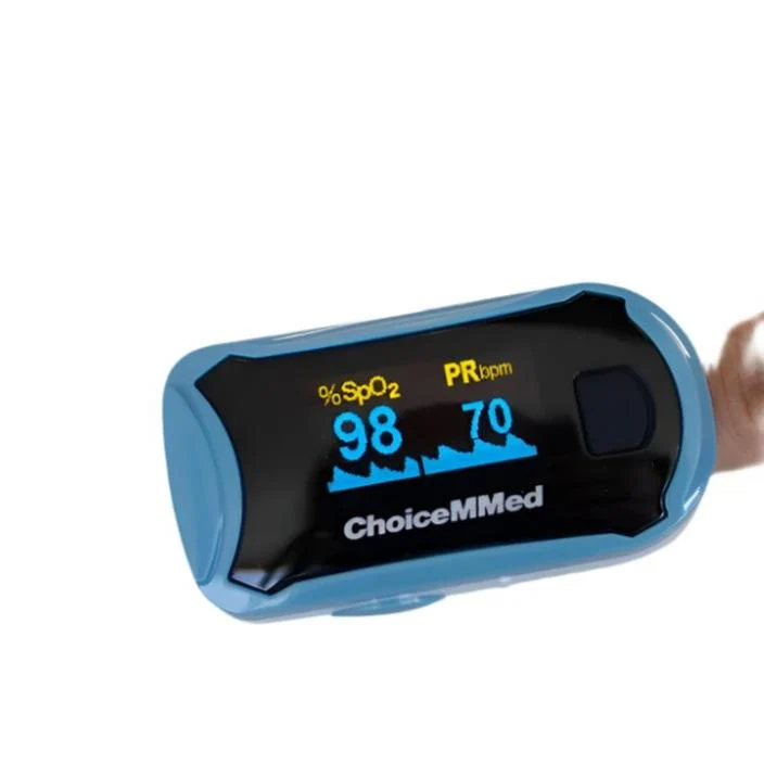 Fingerpulsoximeter | Plethysmographische Kurvenform | Herzfrequenz und SpO2 | OLED-Display | Mobiclinic