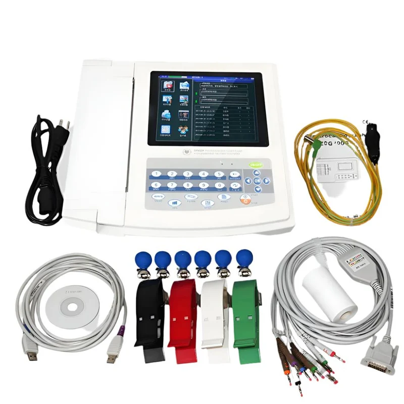Elektrokardiograph ECG1200G 12/6/3-Kanal | EKG | Bildschirm |12 Leitungen | Mobiclinic
