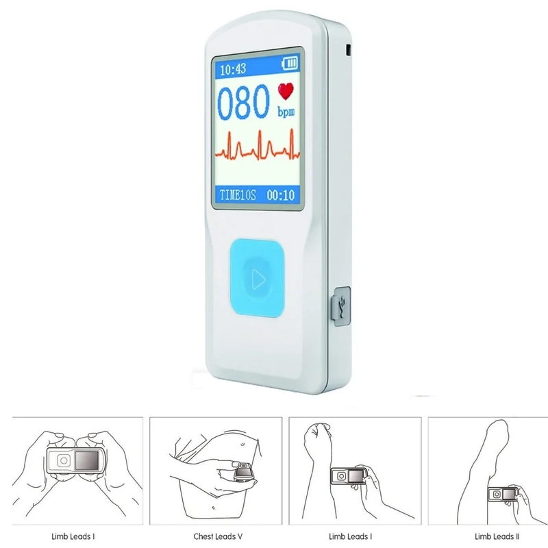 Tragbarer Elektrokardiograph | EKG | Farbbildschirm | PM10 | Mobiclinic