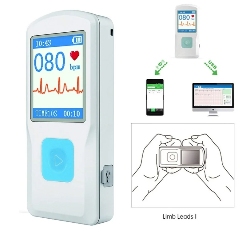 Tragbarer Elektrokardiograph | EKG | Farbbildschirm | PM10 | Mobiclinic