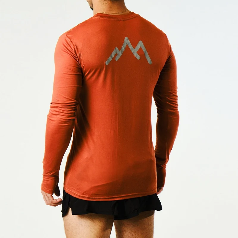 Men's Tarkine Long Sleeve Ultra-Eco Run Tee (Orange/Standard Thickness)