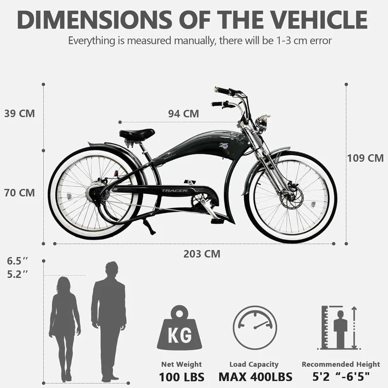 Twenty5 DS 500W 26" Motorcycle-Style Stretch Chopper E-Bike