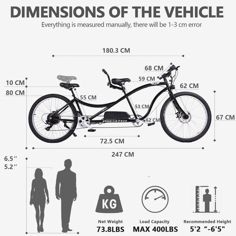 Aloha 500W Tandem E-Bike