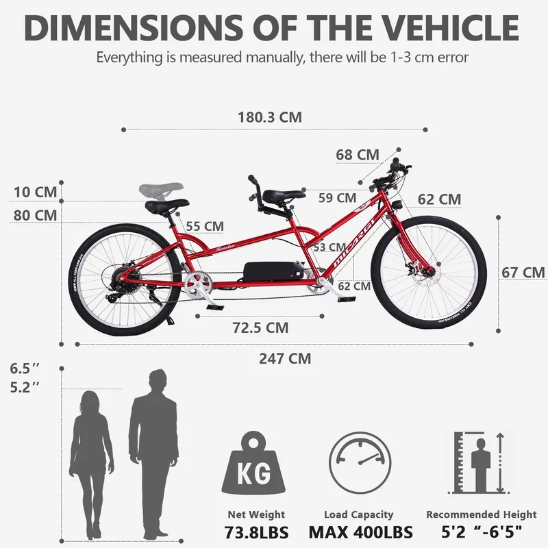 Tandem Electric Bicycle Raiatea 500W
